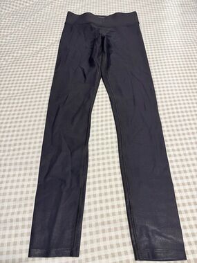 Carbon38 Black Faux-Leather High-Rise Leggings